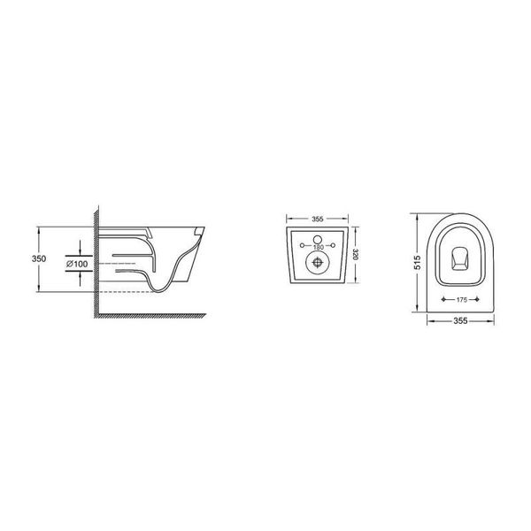 Унітаз підвісний Qtap Swan безобідковий із сидінням Soft-close QT16335178W SD00036227 фото