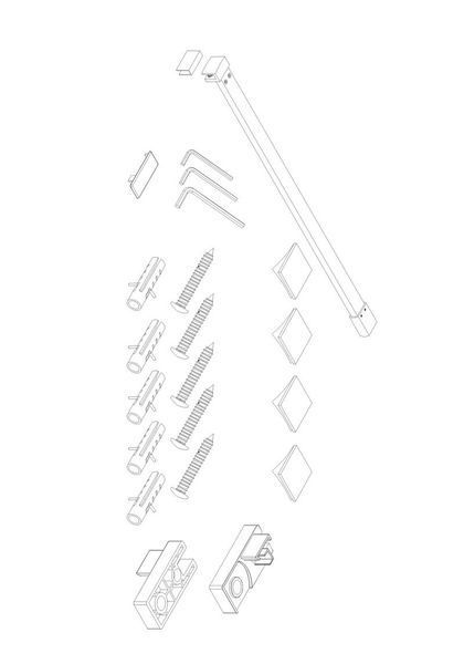 Душевая перегородка Koer SR SP03-30x200-TR-01 Walk-In (двиг. часть) прозрачное стекло Easy Clean 8мм, хром (KR5399) KR5399 фото
