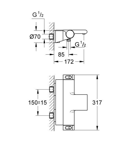 Змішувач для ванни з термостатом Grohe Grohtherm 2000 NEW (34464001) 34464001 фото