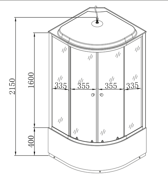 Бокс душевой с гидромассажем Mixxus STRONG SBH01-90x90x215-FB SATIN с высоким поддоном (MI6888) MI6888 фото