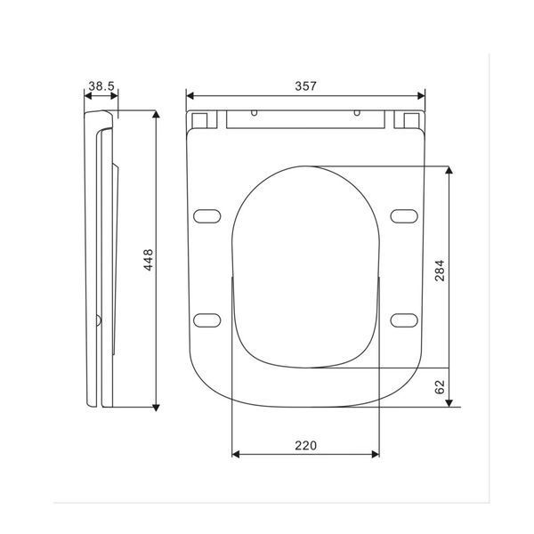 Сиденье для унитаза Qtap (Gemini 520) 448x357x38,5 мм, White, с микролифтом, Slim Duroplast, Quick Release QTSC179W49386 SD00055510 фото
