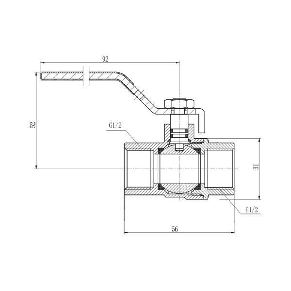 Кран шаровой Thermo Alliance Forte 1/2" ВР для газа (ручка) SF600G15 SD00010581 фото