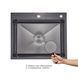 Комплект Lidz Handmade H6050HB Мойка для кухни интегрированная Decor Black PVD Honeycomb в комплекте с дозатором+ LIDZK01B Корзина для кухонной мойки SD00055253 фото 13