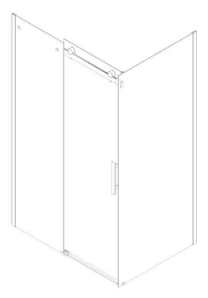 Боковая стенка для кабины Koer SR SW01-90x200-TR-07 прозрачное стекло Easy Clean 8мм, графит (KR5382) KR5382 фото