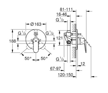 EUROSMART COSMOPOLITAN СМЕСИТЕЛЬ GROHE ДЛЯ ВАННЫ 1/2 " 32 879 000 фото