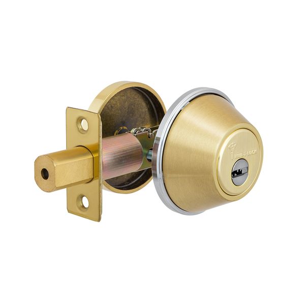 Замок врізний MUL-T-LOCK 1-WAY DEAD_BOLT DBM SHINY_BRASS UNIV BS60мм Mul-T-Lock 11758 4293/11758 фото