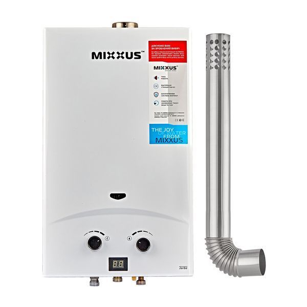 Газова колонка Mixxus GWH-0710 BASIC TURBO WHITE турбована 10 л/хв (WH0028) WH0028 фото