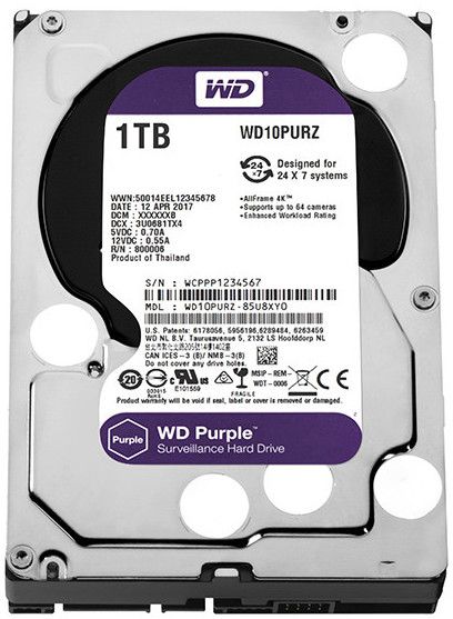 Жорсткий диск Western Digital Purple 1TB 64MB WD10PURZ 3.5 SATA III Western Digital 3570 8489/3570 фото