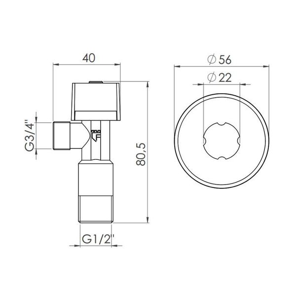 Кран приборный шаровой SD Forte 1/2"х3/4" SF340W1520 SD00005496 фото