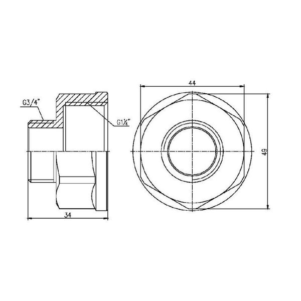 Перехід SD Forte 1" 1/4х3/4" ВН SF3603220 SD00002610 фото