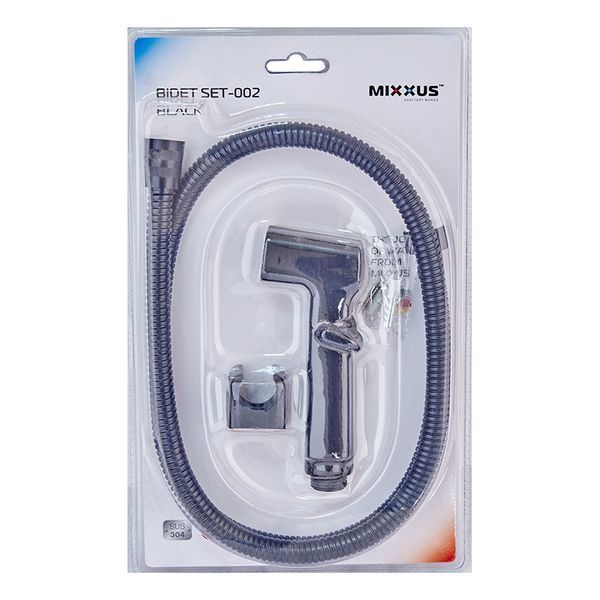 Набір для гігієнічного душу MIXXUS BIDET SET-002 BLACK шланг 1,2 м (Колір чорний) (LE2776) LE2776 фото