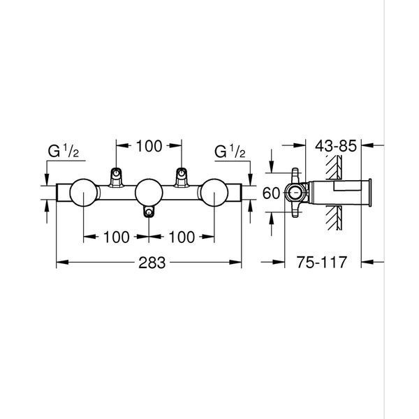 Механизм скрытого монтажа для двухрычажного смесителя для раковины Grohe (29025002) 29025002 фото