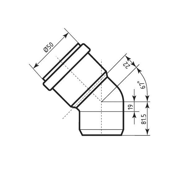 Колено канализационное Ostendorf-OSMA HT-System PLUS d50&times;67&deg; SD00057103 фото