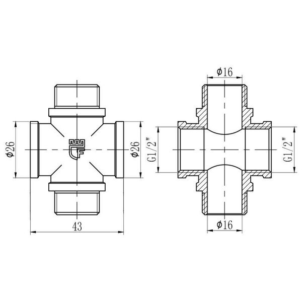 Крестовина SD Forte 1/2" ВН SF35515 SD00002537 фото