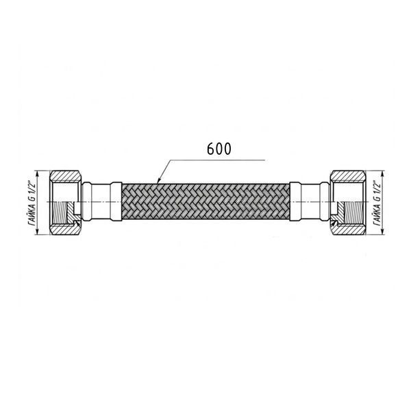 Гибкая подводка для воды Thermo Alliance Forte ВВ 60 см TAF385W60 SD00055472 фото
