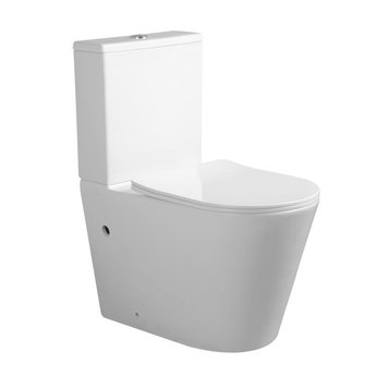 Унітаз підлоговий Qtap Vlasta Ultra Quiet безобідковий із сидінням Soft-close WHITE QT28228300W SD00052619 фото