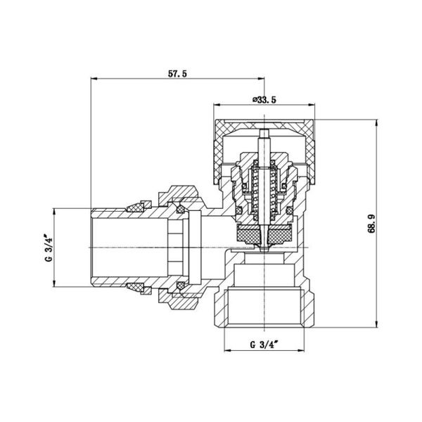 Клапан термостатический SD Forte 3/4" с антипротечкой для радиатора угловой SF238W20 SD00021144 фото