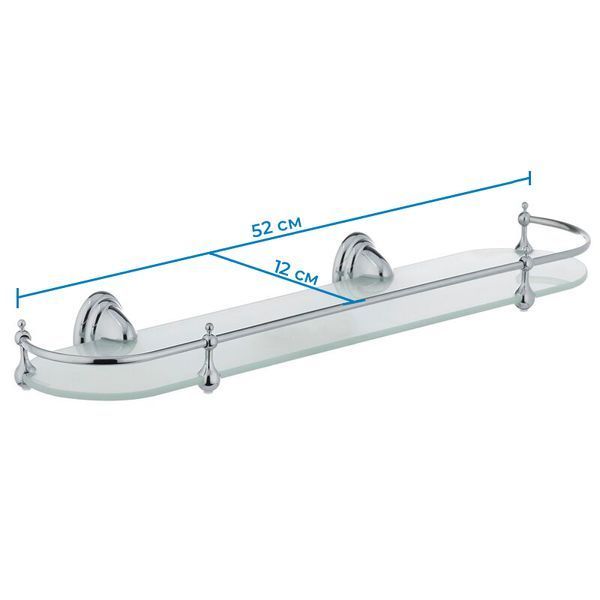 Полиця скляна з обмежувачем Zerix LR1507 (LL1406) LL1406 фото