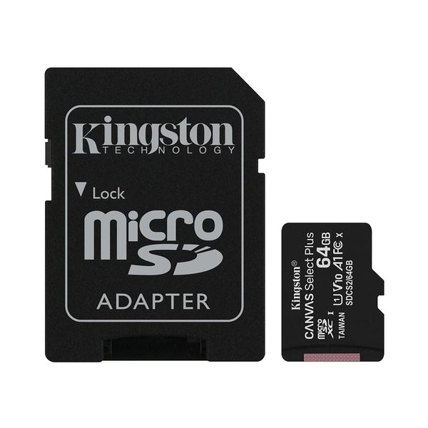 Карта пам'яті Kingston 64GB micSDXC class 10 A1 Canvas Select Plus (SDCS2/64GB) 8620/10747 фото