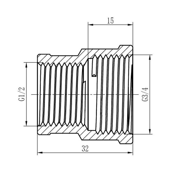 Муфта редукційна SD Forte 1/2"х3/4" ВВ SF3572015 SD00002558 фото