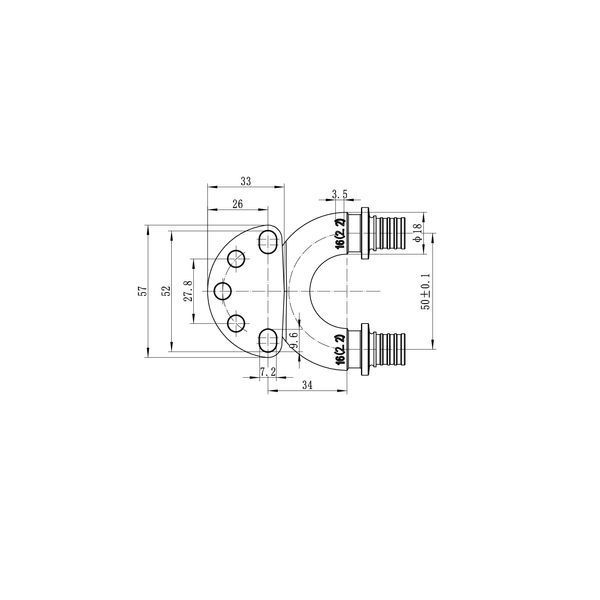 Кутник настін з наскрізн.проход.та ВР Koer KA.LW16-06F-16- 16(2.2mm) x 1/2"F x 16(2.2mm) (KR4882) KR4882 фото