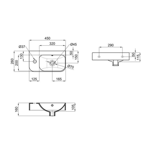 Раковина Qtap Tern 450х260х158 White QT17115117LWN SD00052902 фото