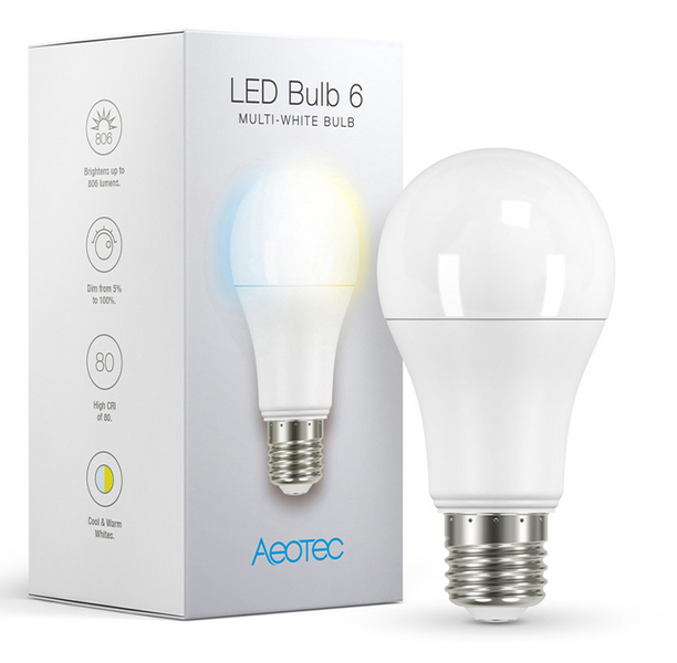 Світлодіодна лампа Aeotec AEOTEC LED Bulb 6 Multi-White (E27) (AEOEZWA001) 10651/12267 фото