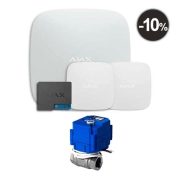 Ajax Hub2 + LeaksProtect (2 шт.) + WallSwitch + Кран кульовий з електроприводом HC 220 В 1462653910 фото