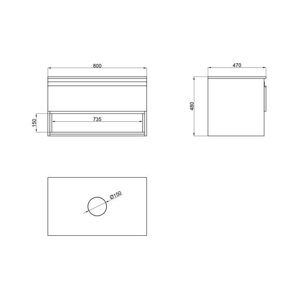 Тумба підвісна Qtap Robin 800х480х470 White/Whitish oak зі стільницею QT1379TPH8001WWO SD00045865 фото