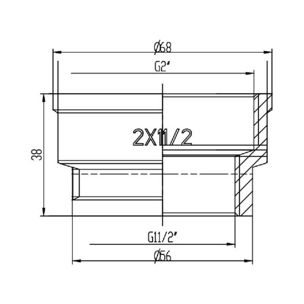 Муфта редукційна SD Forte 2х1" 1/2 ВВ SF3575040 SD00002541 фото