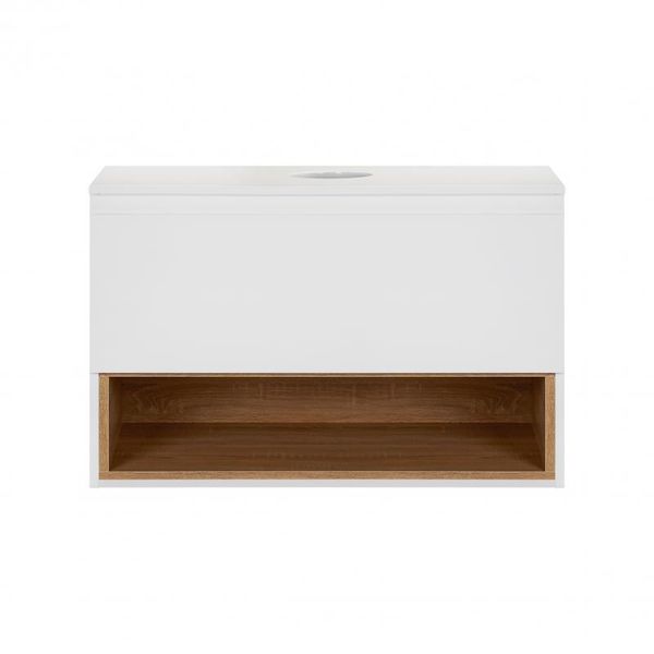 Тумба підвісна Qtap Robin 800х480х470 White/Whitish oak зі стільницею QT1379TPH8001WWO SD00045865 фото