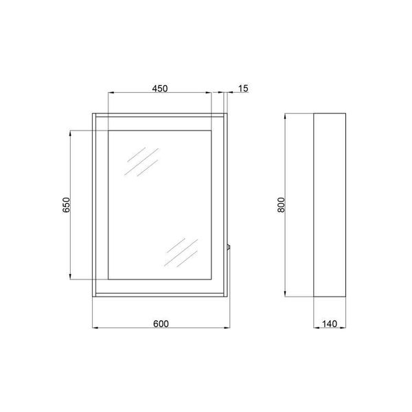 Дзеркальна шафа підвісна Qtap Pisces 600х800х140 Whitish oak з LED-підсвіткою QT2577ZP6003WO SD00046978 фото