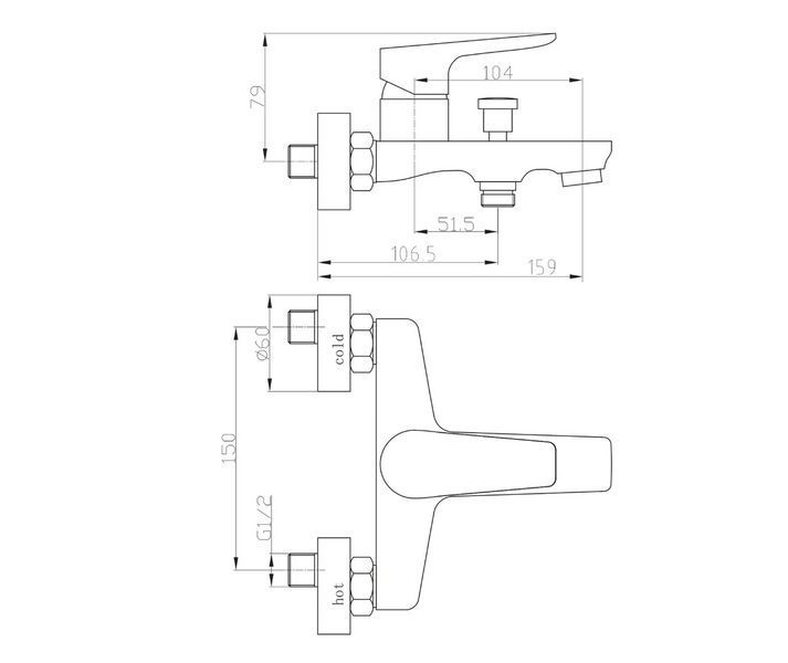 Змішувач для ванни Perla Harry PBZ6104 PBZ6104 фото