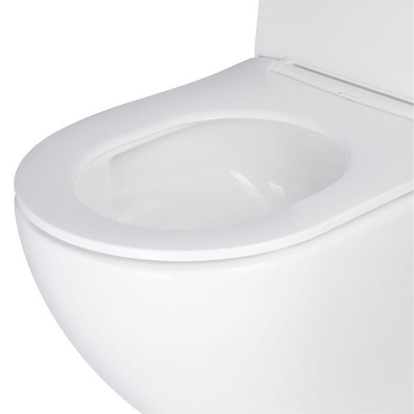 Унітаз підвісний Qtap Jay безобідковий Ultra Quiet із сидінням Soft-close QT07335177W SD00050899 фото