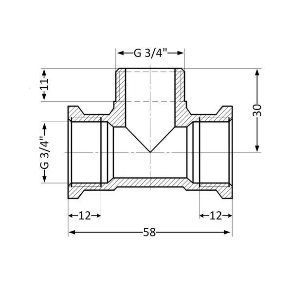 Тройник Thermo Alliance Standart 3/4" ВНВ SD41520 SD00047858 фото