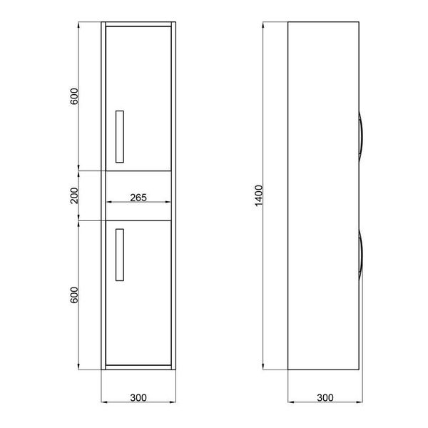 Пенал підвісний Qtap Pisces 300х1400х300 Whitish oak QT2576PP1451RWO SD00046979 фото