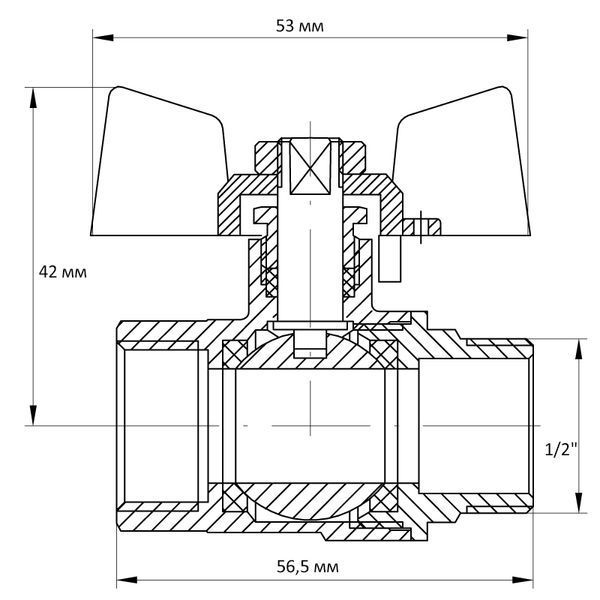 Кран шаровый Koer 1/2" ГШБ (KR.218.W) белый (KR0182) KR0182 фото