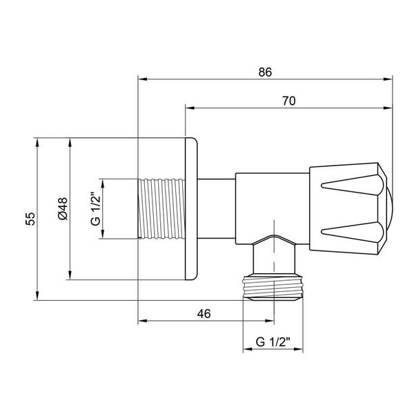 Запірний вентиль Lidz Went 112 1/2*1/2 LDWEN112NKS34930 Nickel SD00041034 фото