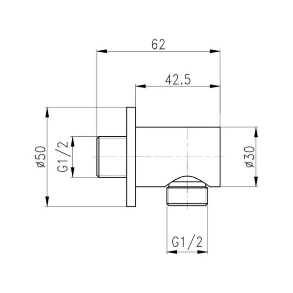 Під'єднання для шланга Qtap Spojecti округле QTCRMB030 Chrome SD00035716 фото