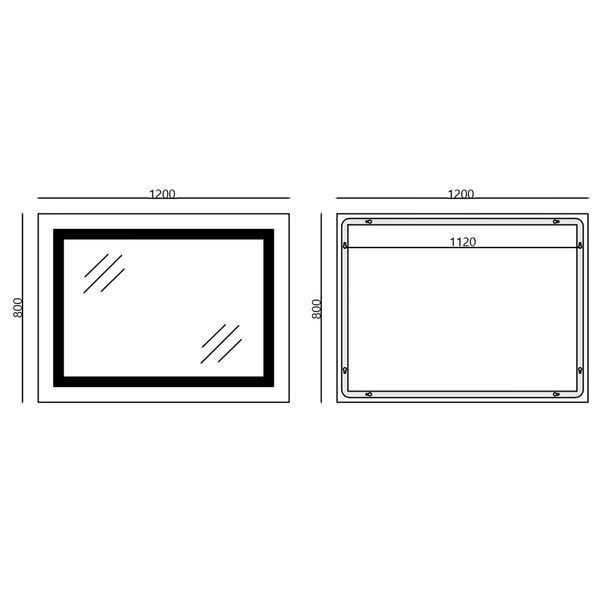 Зеркало Mixxus WARM MR02-120x80 с Led Touch, Anti-fog, димером, регулятором яркости, часами (MI6001) MI6001 фото