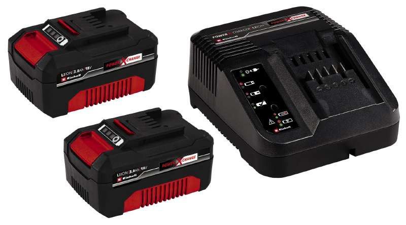 Набір акумулятор + зарядний пристрій Einhell 18V 2х3Ah Starter-Kit Power X-Change Red (4512098) 49617/49184 фото