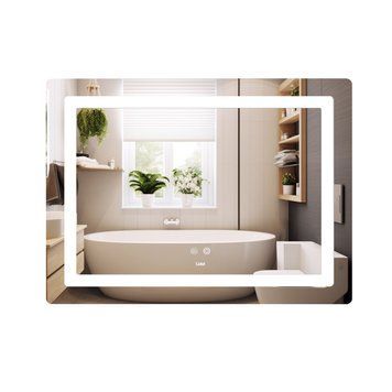 Зеркало Lidz Kubis (KU2) 900х700 с LED-подсветкой Touch, с антизапотеванием, с диммером, рег. яркости LD78LF904907048452 SD00054576 фото