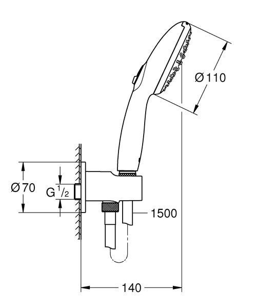 Душовий набір Grohe Tempesta 110, 2 режими (26406003) 26406003 фото
