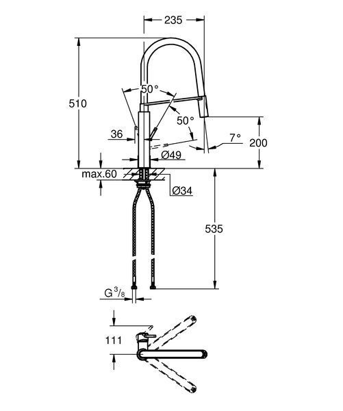 Смеситель для кухни с гибким изливом Grohe Concetto new (31491000) 31491000 фото