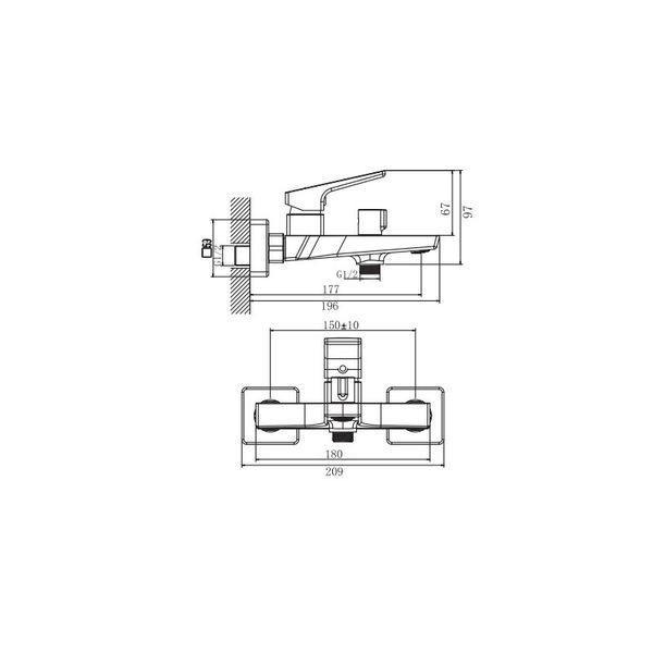 Смеситель для ванны Haiba Turin 009 Euro (HB9657) HB9657 фото