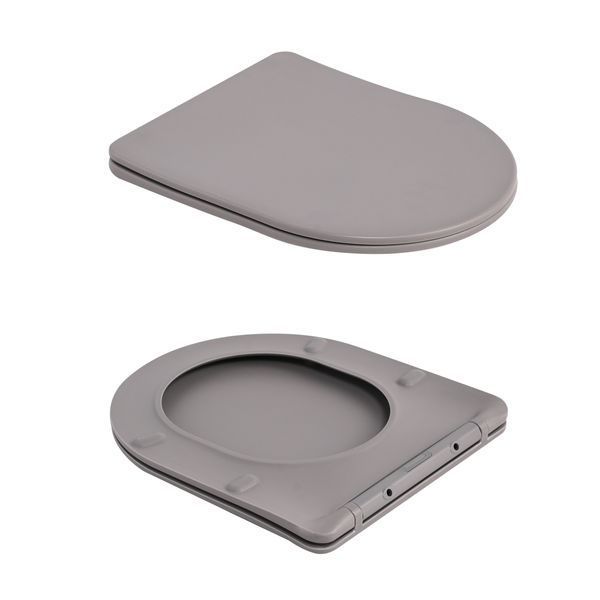 Унитаз подвесной Robin Ultra Quiet 490&times;365&times;325&nbsp;мм, Stone Grey, с сиденьем Slim Duroplast / Soft-close / Quick Release QT13332381АSSG Qtap SD00054282 фото