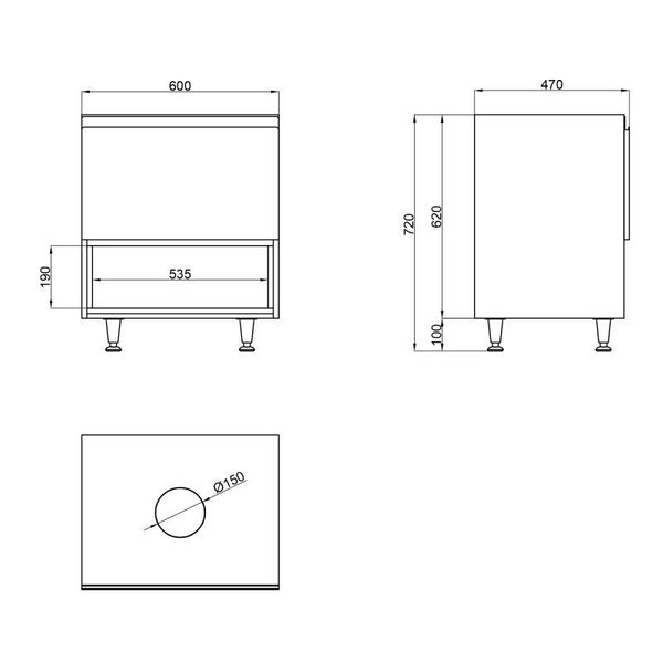 Тумба напольная Qtap Robin 600х616х437 Graphite/Whitish oak со столешницей QT1380TNН6002GWO SD00045872 фото