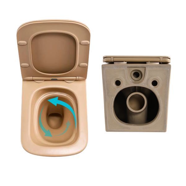 Комплект Qtap Tern Beige 3 в 1: підвісний унітаз Ultra Quiet + біде підвісне + раковина накладна QTTERSB49163 SD00055287 фото