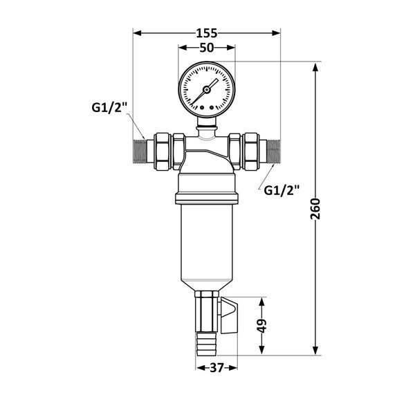 Фильтр самопромывной Thermo Alliance Standart 1/2" тонкой очистки, пластиковая колба TAS128W15 SD00053539 фото