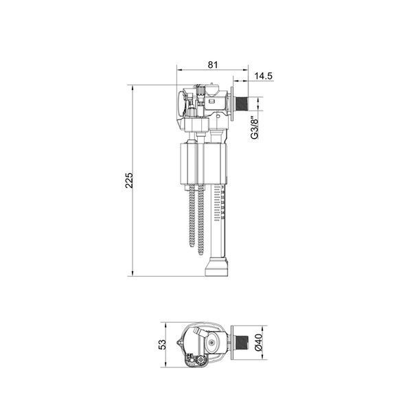 Арматура НАПОЛНИТЕЛЬНАЯ для инсталляции KT-0407 KOER KT-1101 (KR5644) KR5644 фото